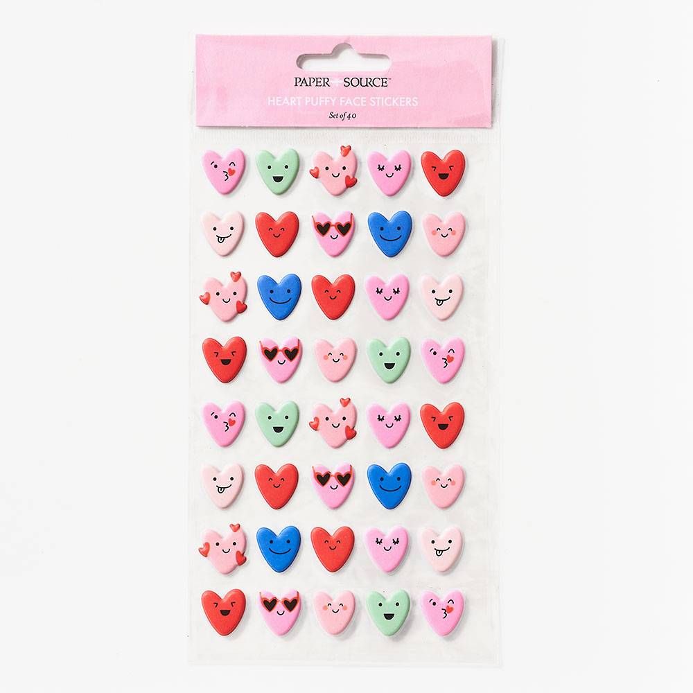Heart Face Puffy Stickers