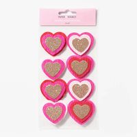 Layered Fringe Heart Stickers