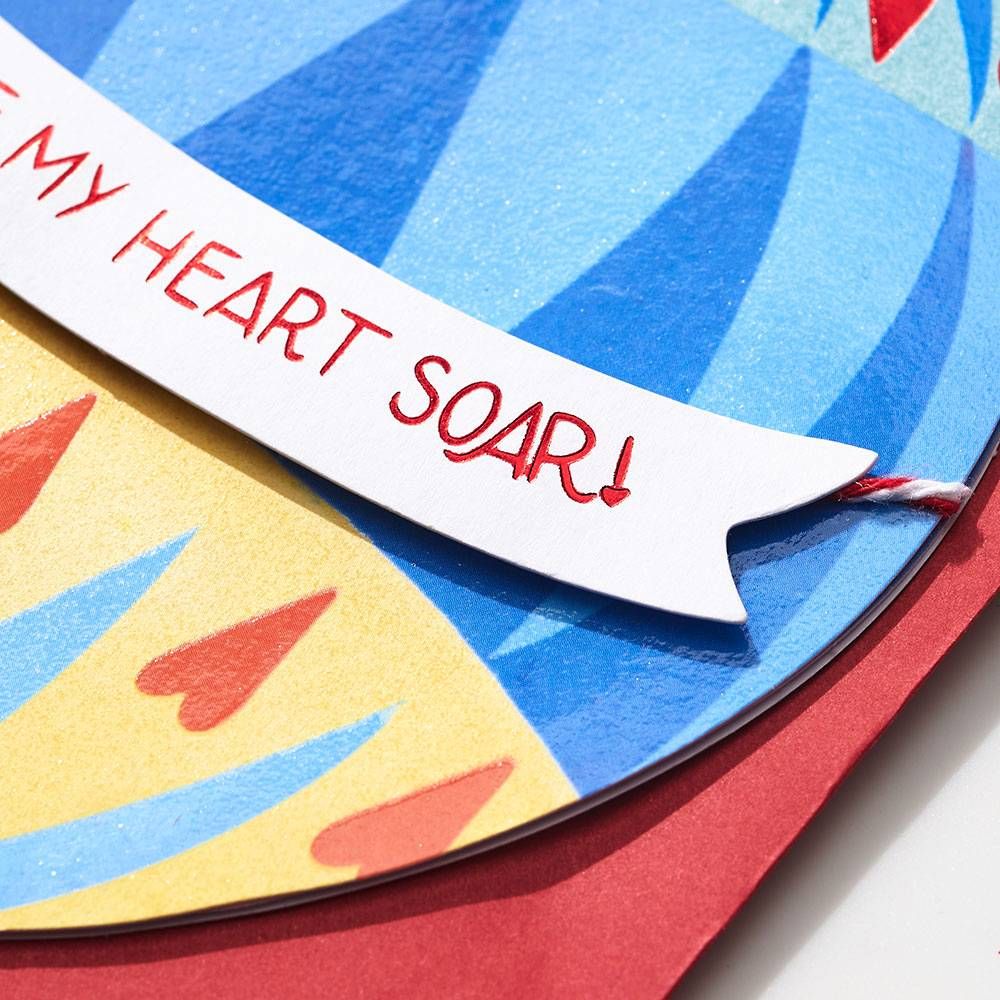 Die Cut Hot Air Balloon Love Card