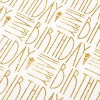 Happy Birthday Gold Glitter Wrapping Paper