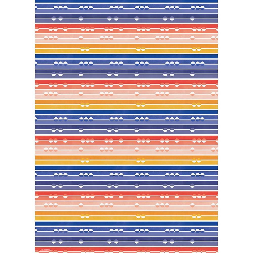 Sunset Stripes With Dots Wrapping Paper