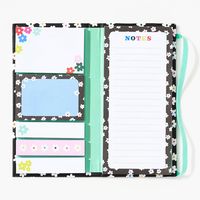 Black Daisy Sticky Note Folio