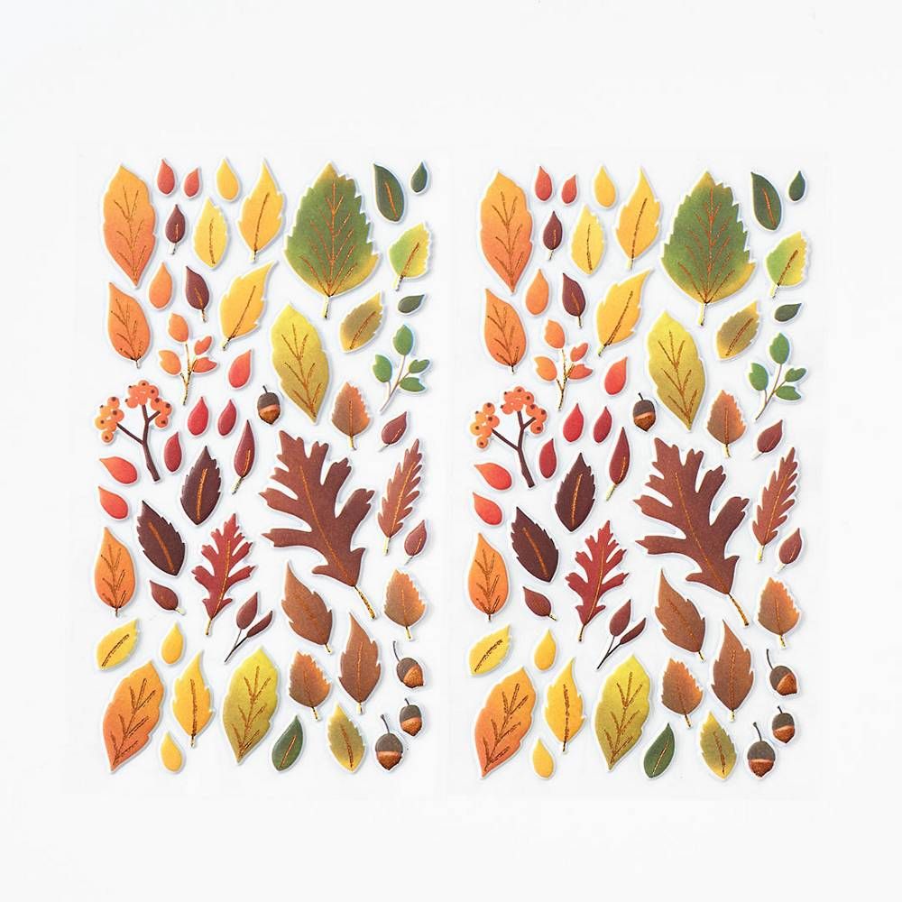 Autumnal Leaves & Acorn Stickers