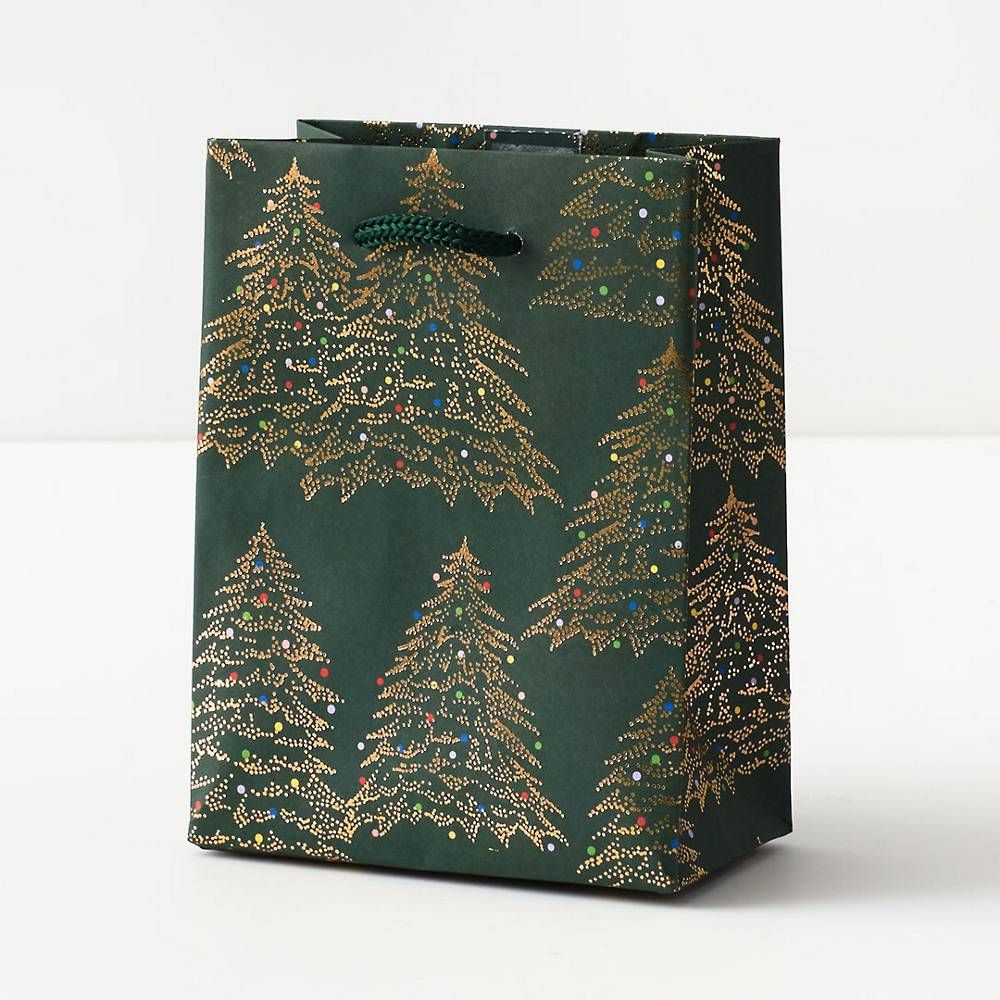 Gold Christmas Tree Gift Bags