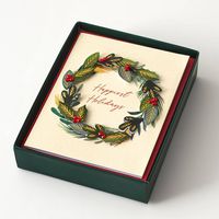 Embellished Wreath Holiday Card Set