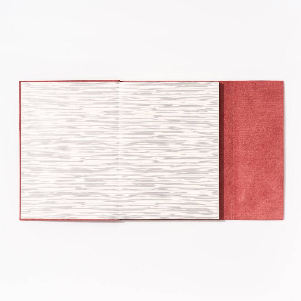 Coral Embroidered Suede Journal
