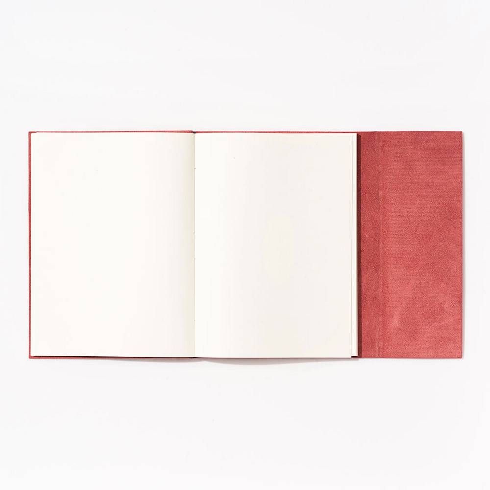 Coral Embroidered Suede Journal