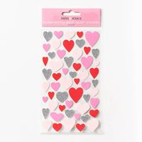 Silver Glitter Multi Heart Stickers