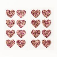 Pink & Coral Glitter Heart Stickers