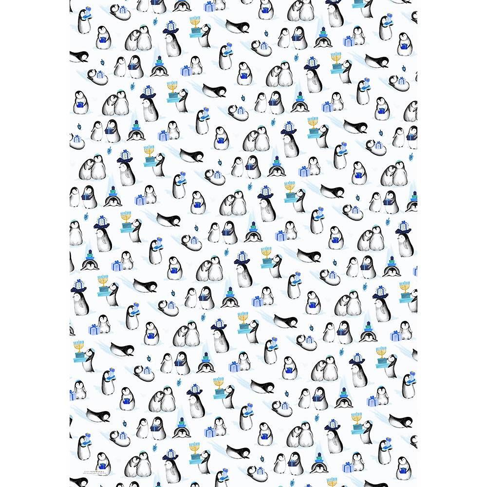 Hanukkah Penguins Flat Wrap