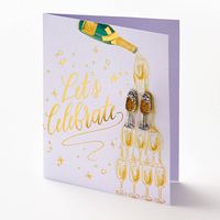 Champagne Earrings Birthday Card