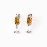 Champagne Earrings Birthday Card