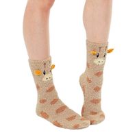 Fuzzy Giraffe Crew Socks