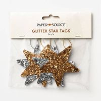 Silver & Gold Glitter Star Gift Tags