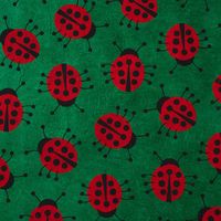 Lady Bugs On Green Handmade Paper