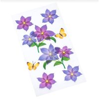 Purple Vellum Flower Stickers