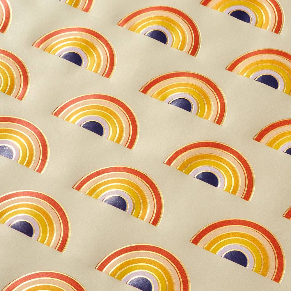 Gold Foil Rainbow Stone Wrapping Paper