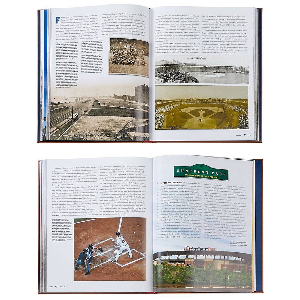 Ballparks Past And Present Leather Book