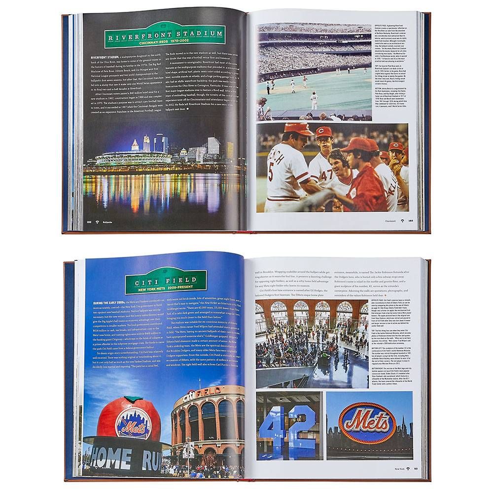 Ballparks Past And Present Leather Book