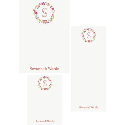 Floral Monogram Mixed Personalized Note Pads