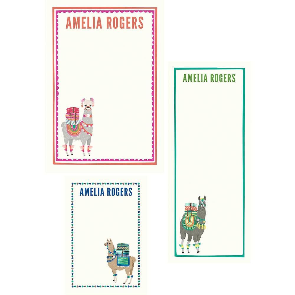 Llamas Mixed Personalized Note Pads