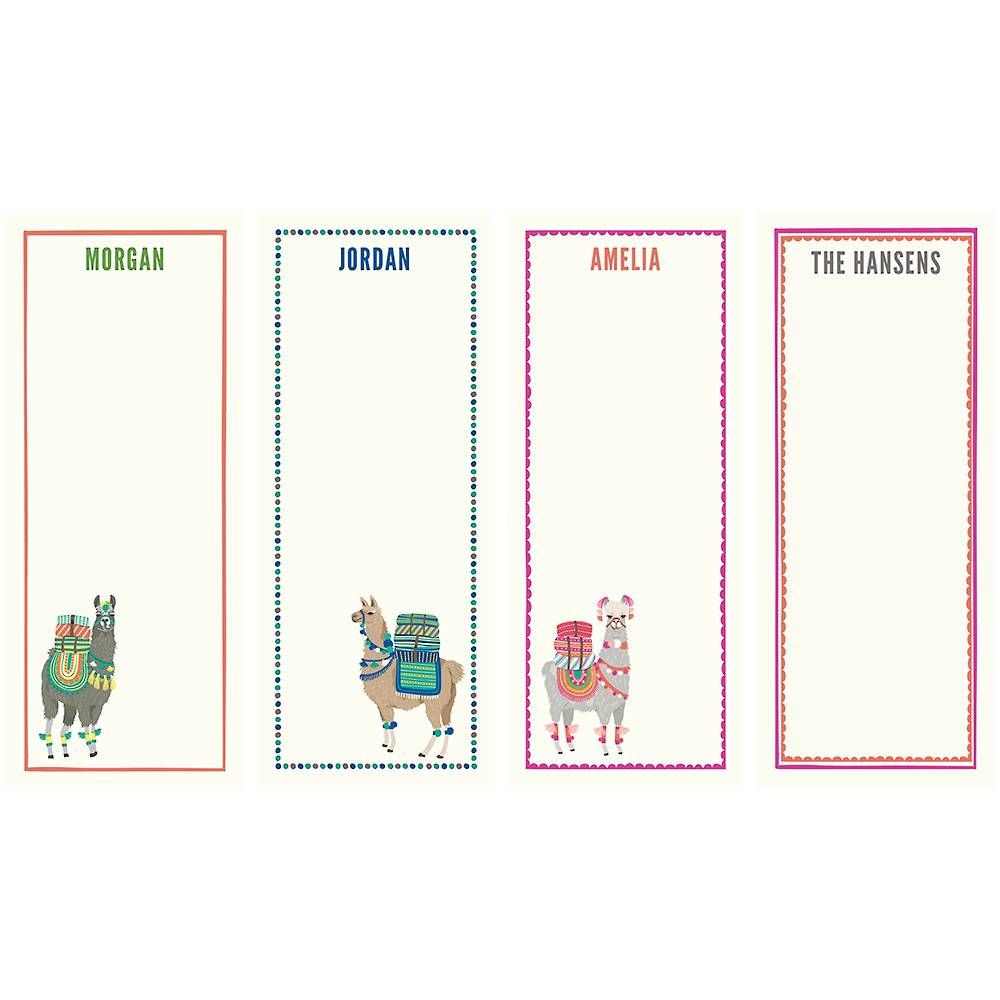 Llamas Personalized List Pads