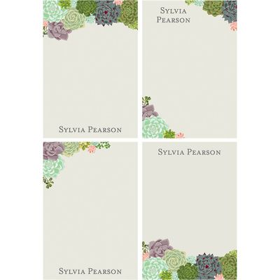 Succulents Personalized Note Pads