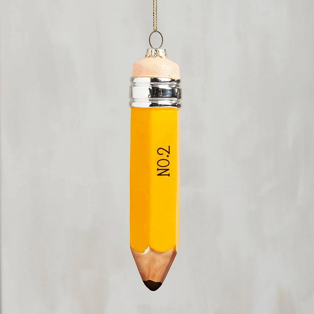 Pencil Glass Ornament