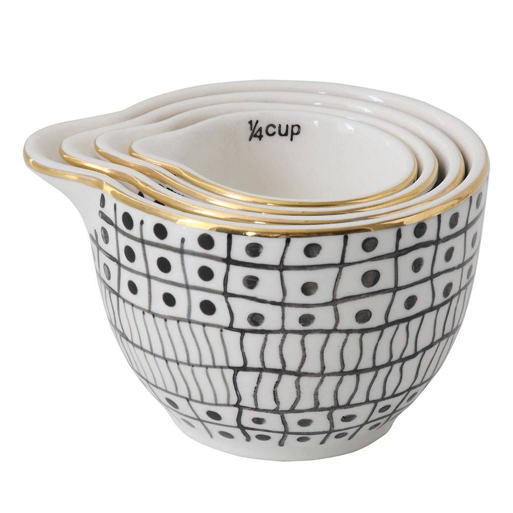 Black Print Measuring Cup Set