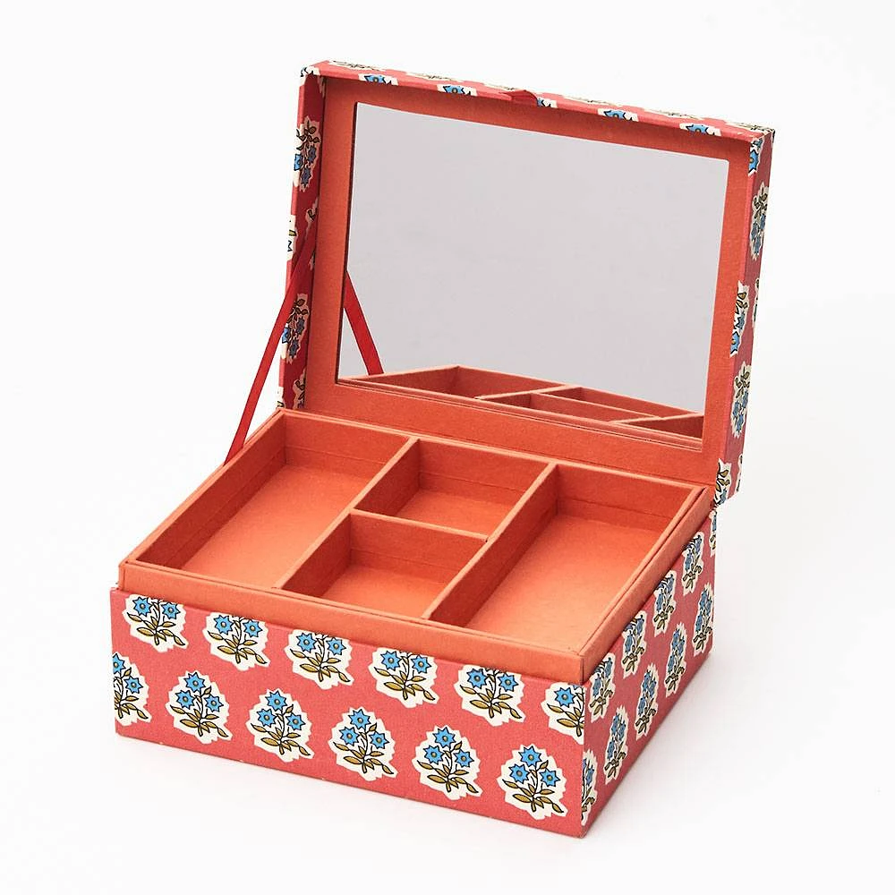 Linen Floral Jewelry Box