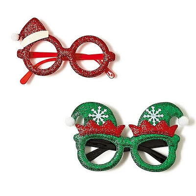 Santa and Elf Glasses Assorted