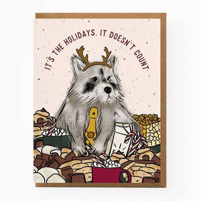 Raccoon Holiday Card