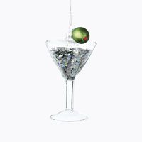 Martini Glitter Glass Ornament