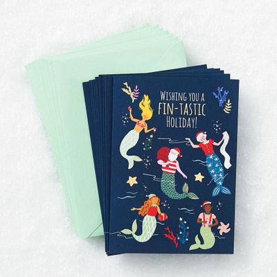 Holiday Mermaids Card Set