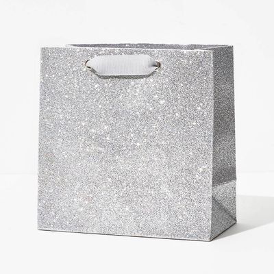 Silver Glitter Medium Gift Bag