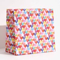 Watercolor Colorful Hearts Large Gift Bag