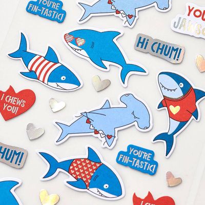 Shark Valentine Stickers