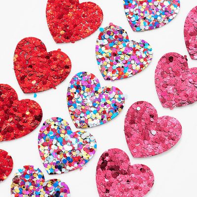 Stickers - Pink and gold hearts - Glitter - Epoxy