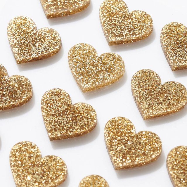 Paper Source Chunky Glitter Heart Stickers