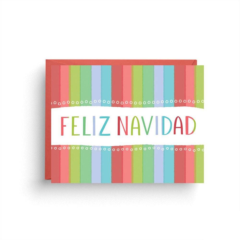 Stripes Feliz Navidad Card