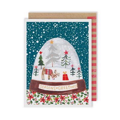 Season's Greeting Snow Globe Christmas Card