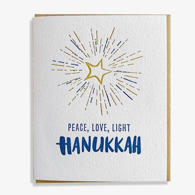 Peace, Love, Light Hanukkah Card