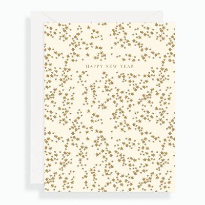 Gold Foil Stars New Year Card