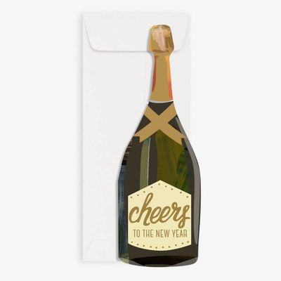 Champagne Bottles New Year Card