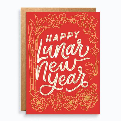 Floral Lunar New Year Card Set
