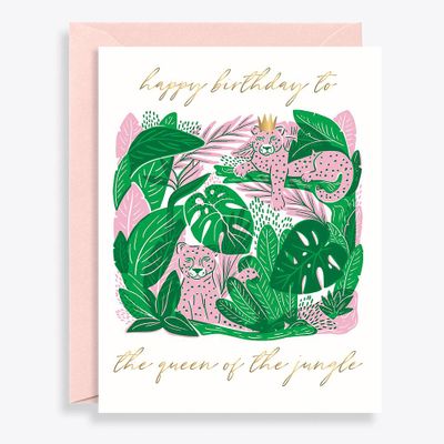 Queen Of The Jungle Birthday Card