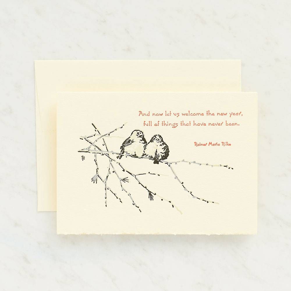 Juncos Birds Letterpress Holiday Card Set