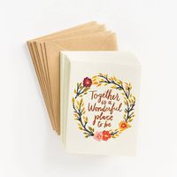 Foil-Stamped Together Wreath Greeting Card