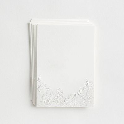 Shell Floral Embossed Invitations