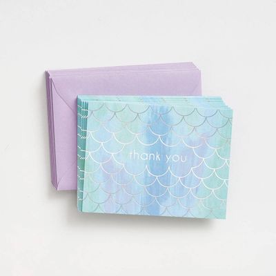 Foil Mermaid Scales Thank You Card Set